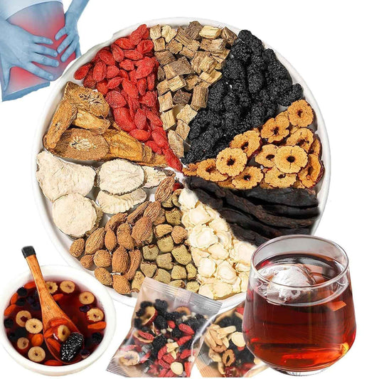 Kidney Tea Formula Ginseng Six Treasure Tea, 10 Precious Ingredients Formula, Ginseng ginseng mulberry herbal tea, Chinese Herbal Kidney Care Teabags for Men & Women(10 bags/1Box)