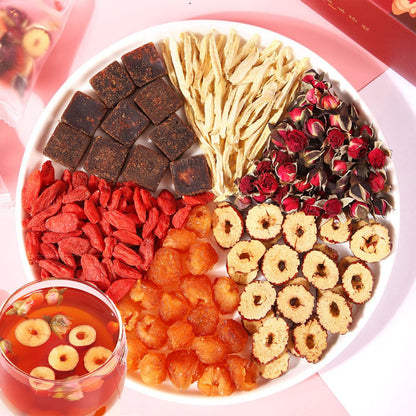 Brown Sugar Ginger Tea,Red Dates Ginger Tea, Jujube Longan Wolfberry Rose Goji Berry 𝐓𝐞𝐚 (10Bags)