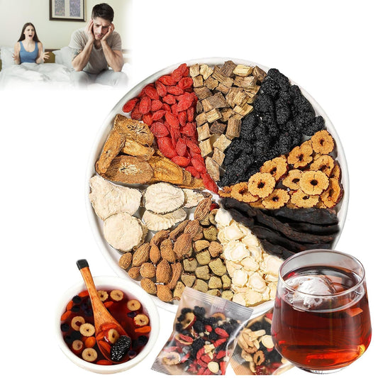 Kidney Tea Formula Ginseng Ten Treasure Tea, 10 Precious Ingredients Formula, Natural Chinese Herbal Organic for Men & Women (20 bags/2Box)