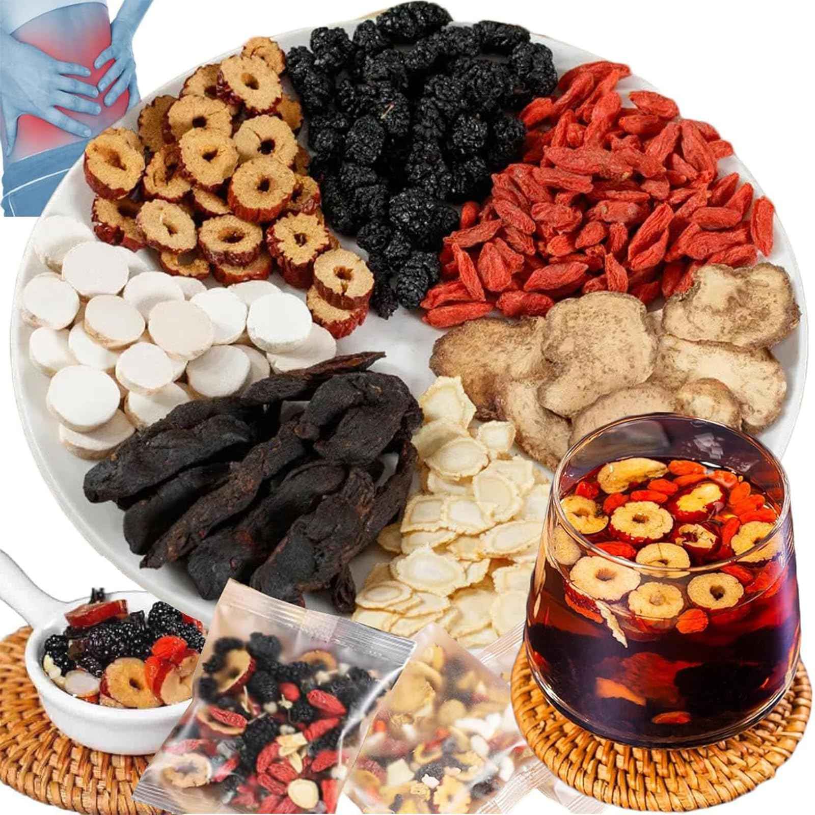 30 Pcs Formula Ginseng Treasure Tea, Kidney Tea Formula Ginseng Six Treasure, Kidneys Cleanse Teabag, Organic Kidneys Cleanse Herbal Teabag(30pcs)