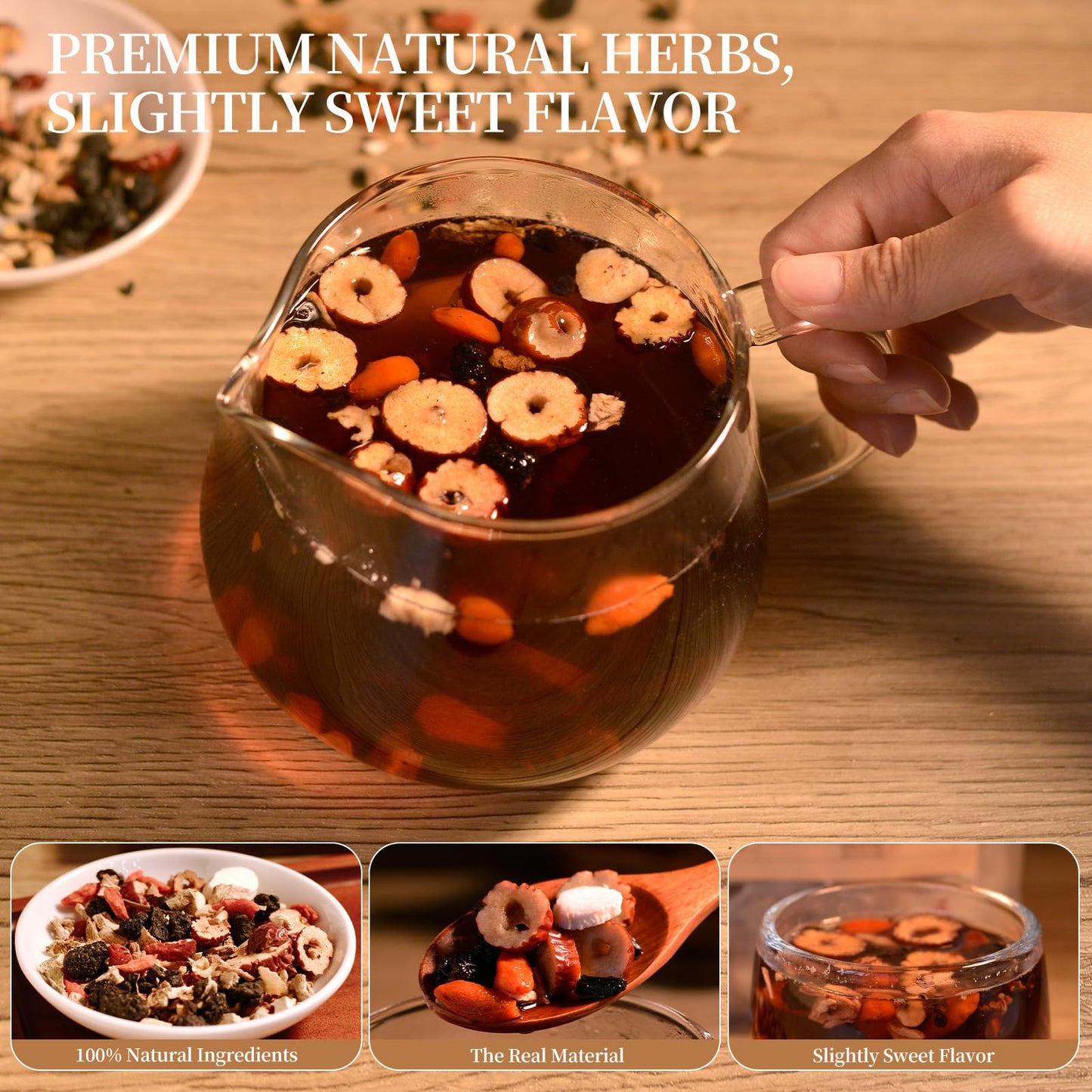 50Pcs Ginseng Ten Treasures Tea, Chinese Traditional Kidney Care Herbal Tea, Natural Kidney Cleanse Detox Tea for Women & Men, 10 Precious Ingredients Formula(50Bags, 600g)